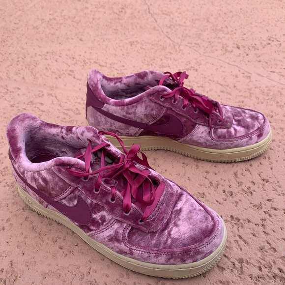 pink velvet air force ones